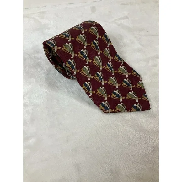XMI Nordstrom Red Print Classic Silk Tie 59 in long x 3.5 in wide USA Made NWT - Picture 2 of 6